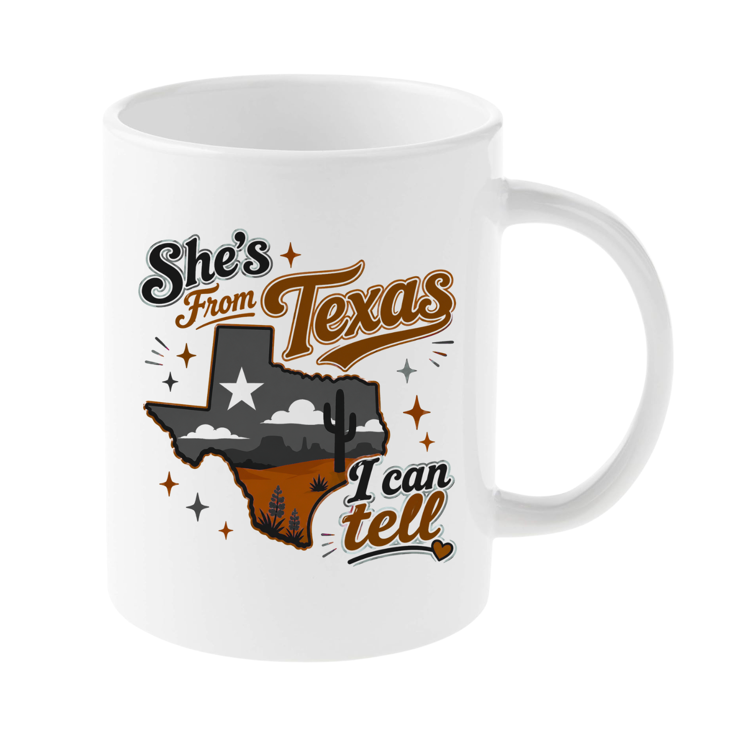 She's From Texas Mug (Multiple Designs/Colors)