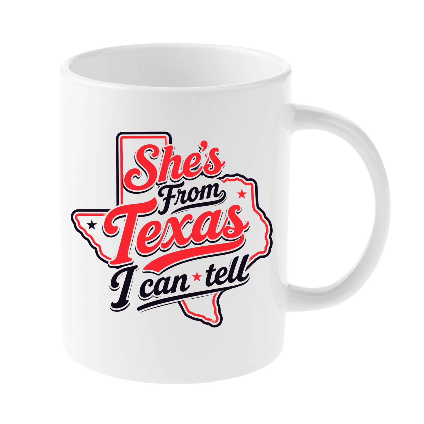 She's From Texas Mug (Multiple Designs/Colors)