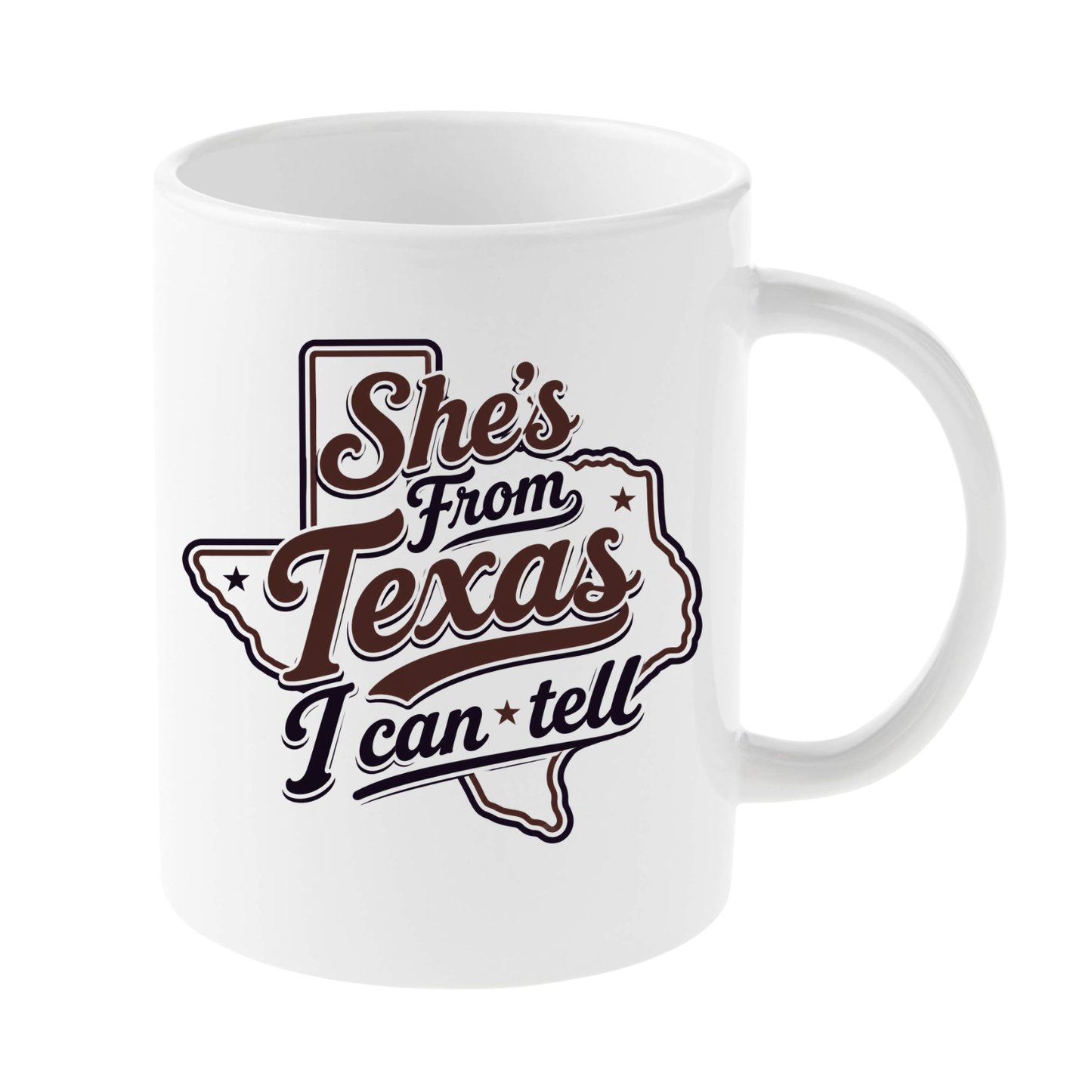 She's From Texas Mug (Multiple Designs/Colors)