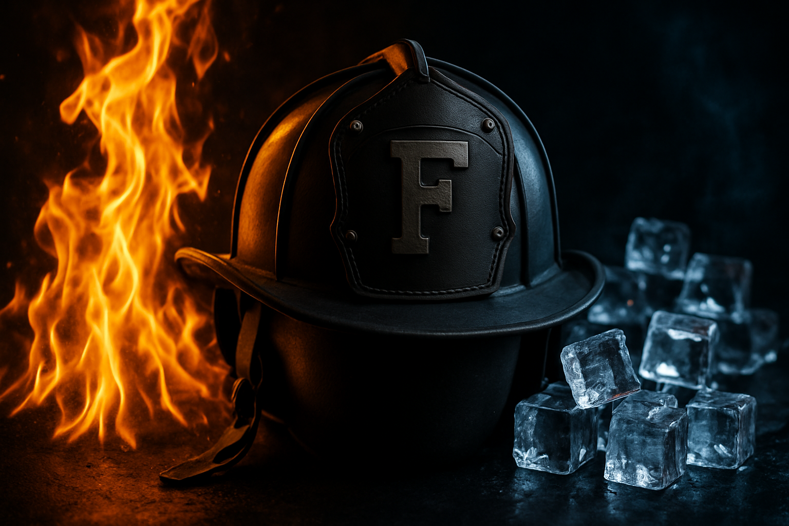 make helmet black with an F on the shield, ice cubes on the right
